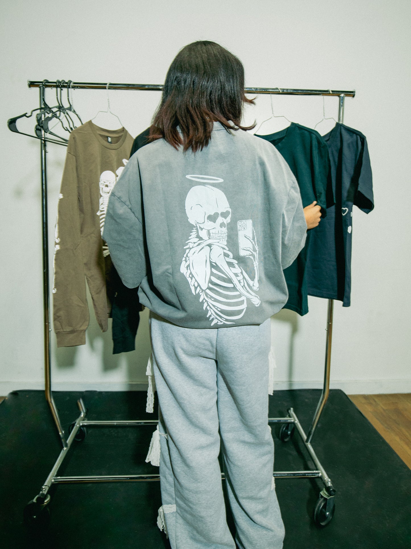 Grey Reflective Selfie Shirt